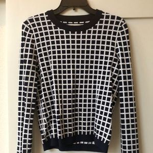 Tory Sport Navy and White Colorblock Sweater,